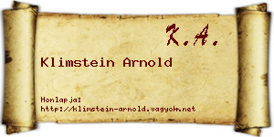 Klimstein Arnold névjegykártya