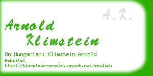 arnold klimstein business card